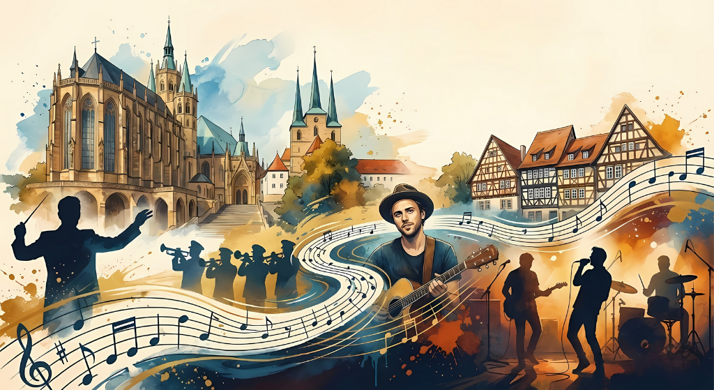 Watercolor illustration of Erfurt